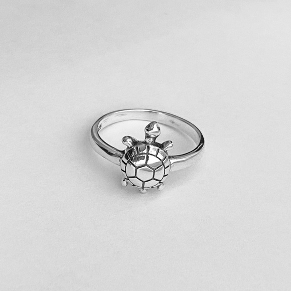 Sterling Silver Sea Turtle Ring, Silver Rings, Animal Ring, Beach, Ocean - Picture 8 of 12
